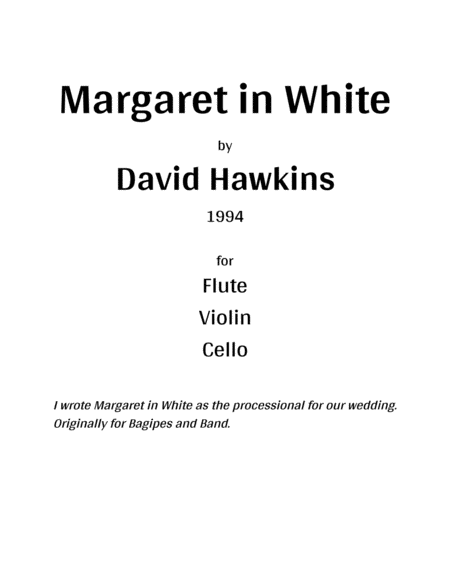 Margaret In White Sheet Music