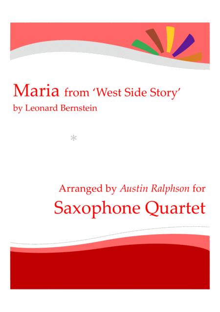 Free Sheet Music Maria From West Side Story Sax Quartet