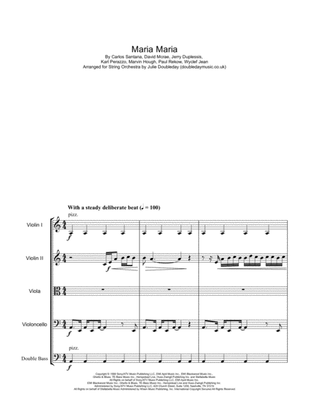 Maria Maria For String Orchestra Score And Parts Sheet Music