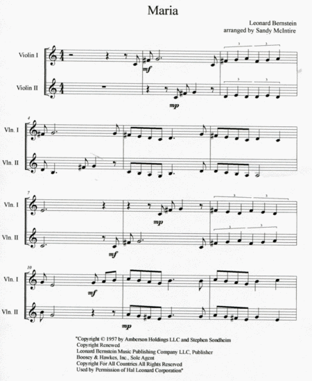 Free Sheet Music Maria