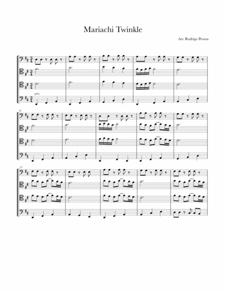 Free Sheet Music Mariachi Twinkle