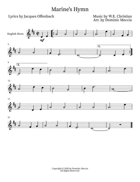 Marine Hymn English Horn Sheet Music