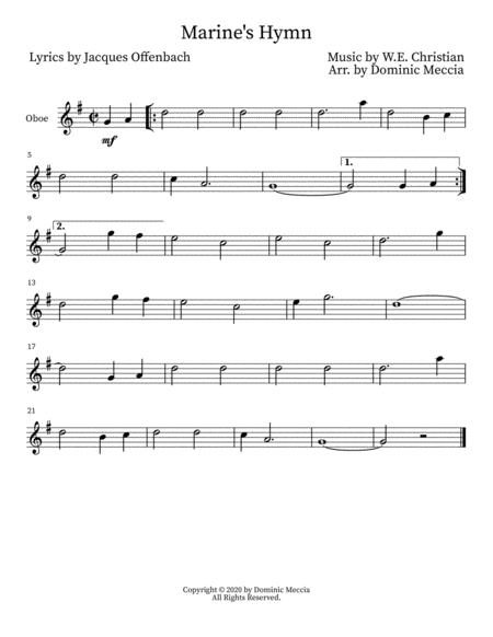 Marine Hymn Oboe Sheet Music