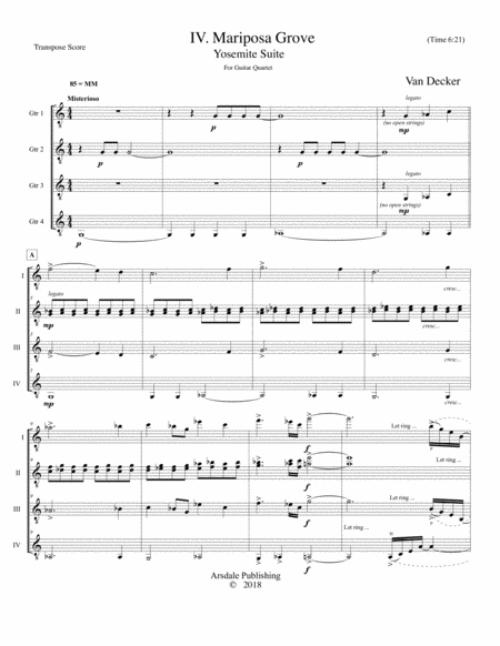 Free Sheet Music Mariposa Grove