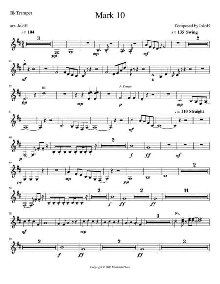 Mark 10 Bb Trumpet Sheet Music