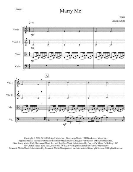 Free Sheet Music Marry Me By Train