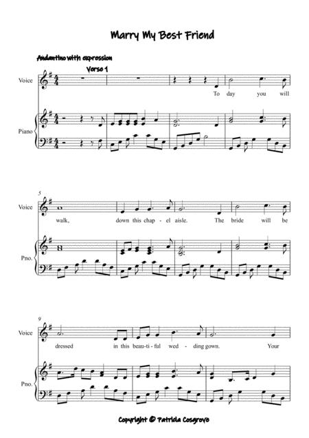 Marry My Best Friend Sheet Music