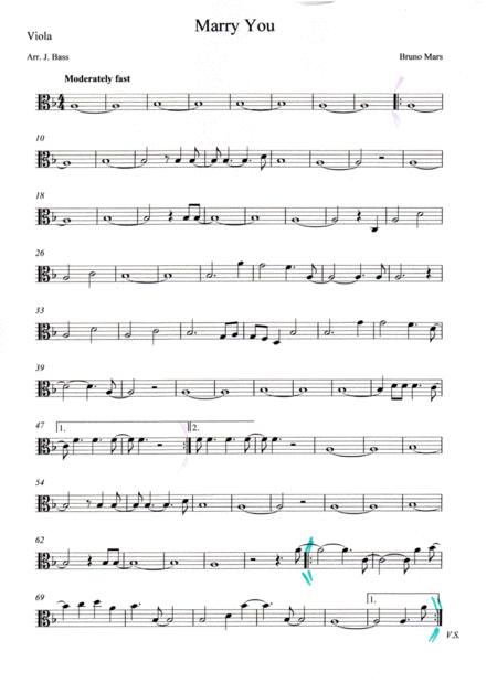 Free Sheet Music Marry You By Bruno Mars Arranged For String Trio Violin Viola And Cello