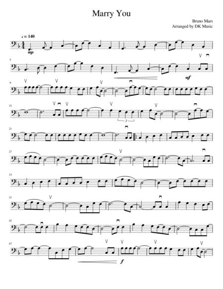 Marry You Cello Solo Sheet Music