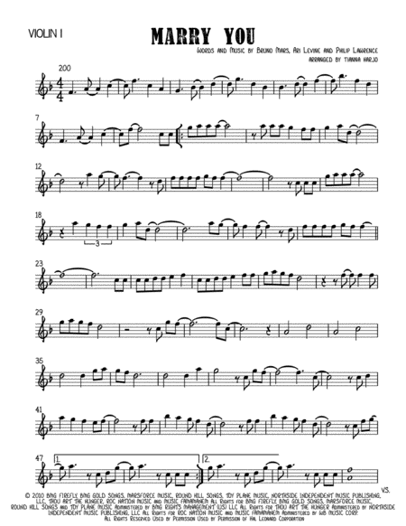 Marry You String Trio Violin Viola And Cello Sheet Music