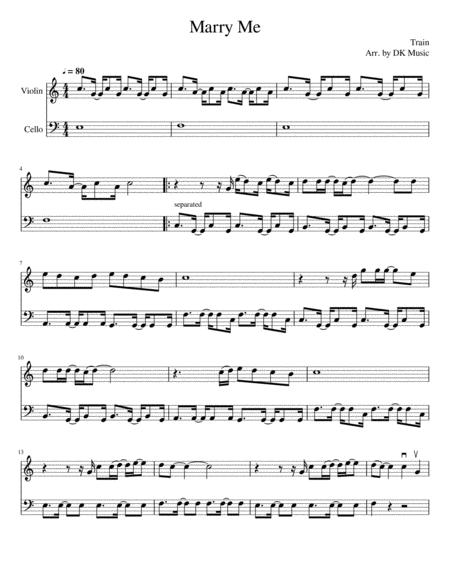 Marry You Violin Cello Duet Sheet Music