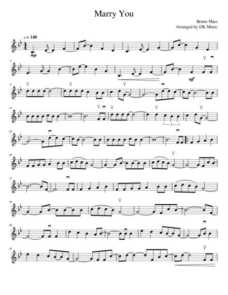 Free Sheet Music Marry You Violin Solo
