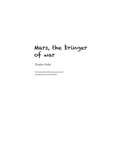 Free Sheet Music Mars The Bringer Of War Brass Ensemble