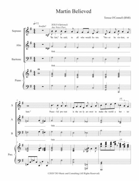 Martin Believed For Sab Voices Reproducible Sheet Music