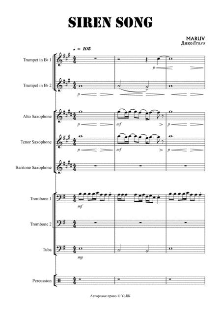 Free Sheet Music Maruv Siren Song Bang For Brass Band Parts