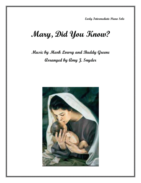 Free Sheet Music Mary Did You Know Early Intermediate Piano Solo