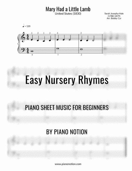 Free Sheet Music Mary Had A Little Lamb Easy Piano Solo