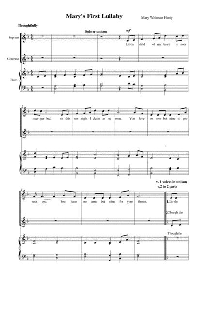 Marys First Lullaby With Accompaniment Sheet Music