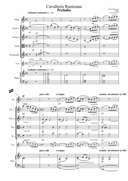 Free Sheet Music Mascagni Cavalleria Rusticana Preludio