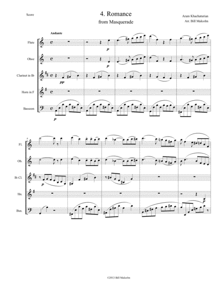 Masquerade Suite Romance Sheet Music