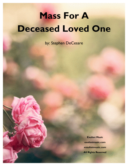 Mass For A Deceased Loved One Piano Vocal Score Sheet Music