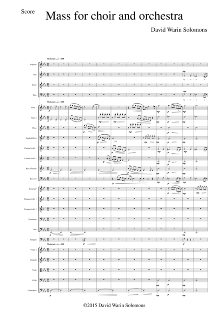 Mass For Choir And Orchestra Score Only Sheet Music