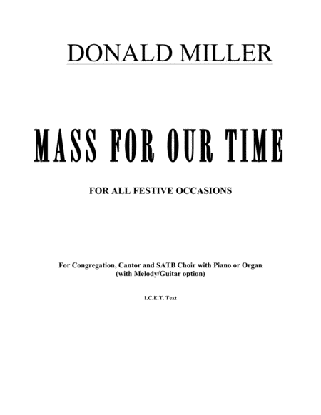 Free Sheet Music Mass For Our Time