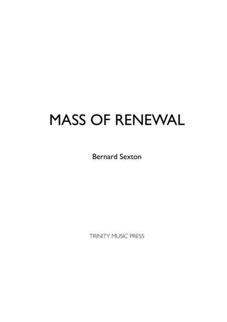 Mass Of Renewal Accompaniment Edition Sheet Music