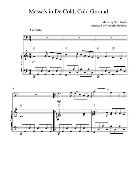 Massas In De Cold Cold Ground Bassoon Solo And Piano Accompaniment With Chords Sheet Music