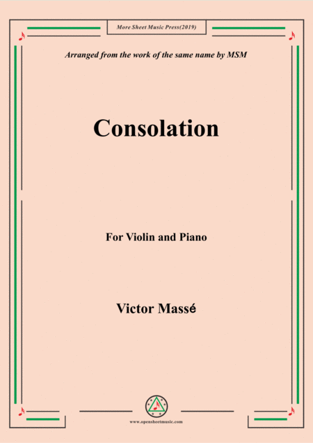 Free Sheet Music Masse Consolation For Violin And Piano