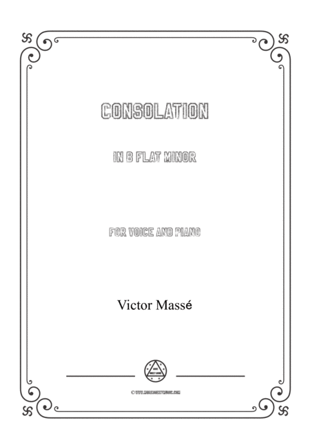 Masse Consolation In B Flat Minor For Voice And Piano Sheet Music