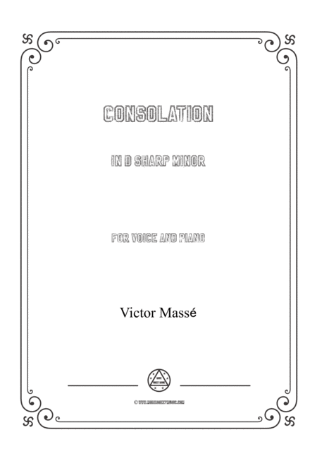 Masse Consolation In D Sharp Minor For Voice And Piano Sheet Music