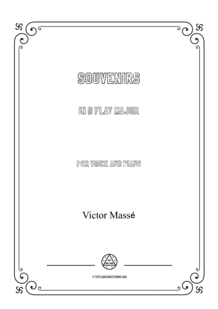 Masse Souvenirs In D Flat Major For Voice And Piano Sheet Music