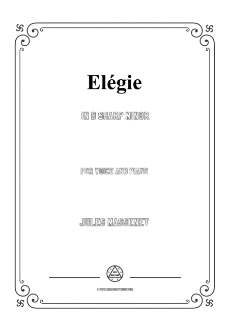 Free Sheet Music Massenet Elgie In D Sharp Minor For Voice And Piano