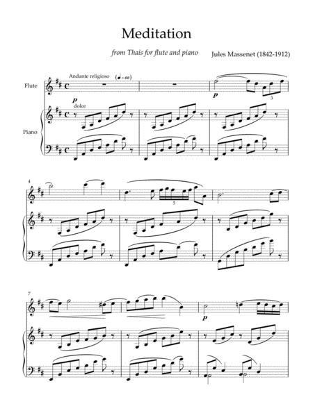 Free Sheet Music Massenet Meditation From Thais For Flute And Piano