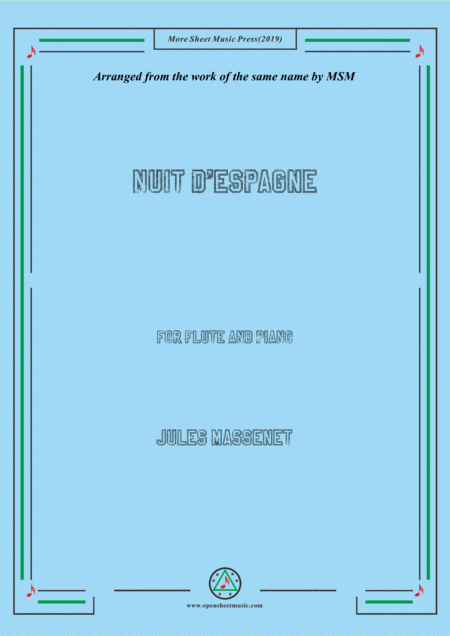 Massenet Nuit D Espagne For Flute And Piano Sheet Music