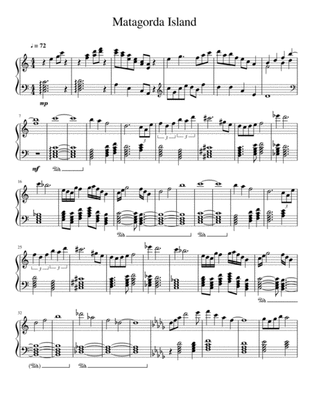 Free Sheet Music Matagorda Island