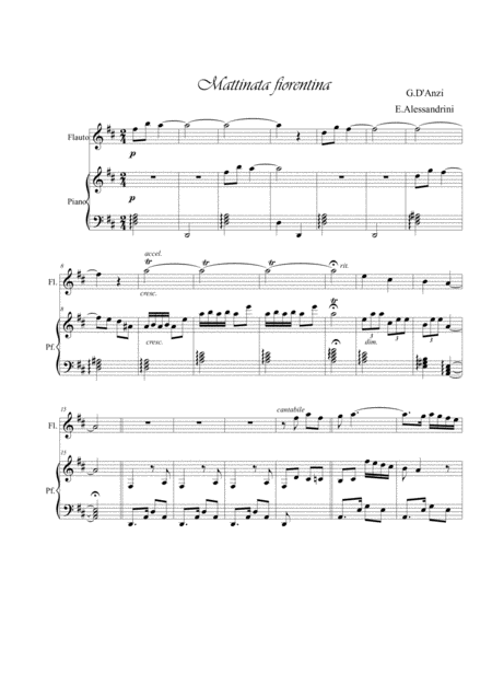 Mattinata Fiorentina Flute And Piano Sheet Music