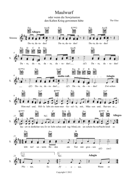 Free Sheet Music Maulwurf