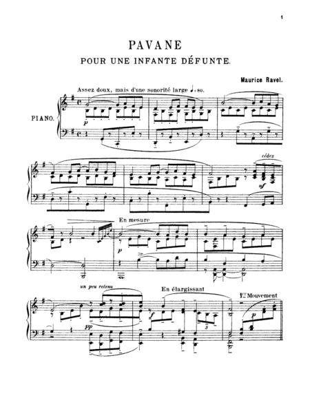 Maurice Ravel Pavane Pour Une Infante Dfunte Complete Version Sheet Music