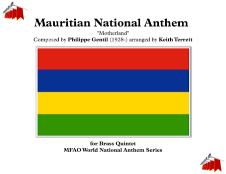 Mauritian National Anthem Motherland For Brass Quintet Sheet Music