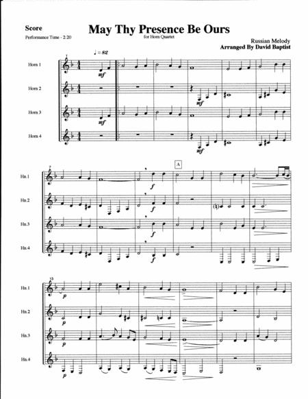 May Thy Presence Be Ours For French Horn Quartet Sheet Music