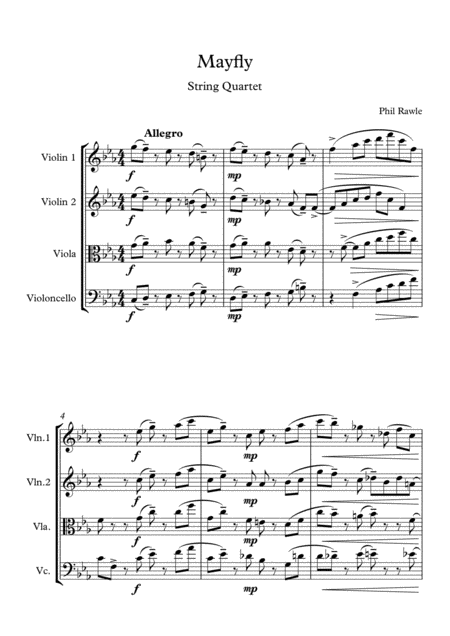 Mayfly String Quartet Sheet Music