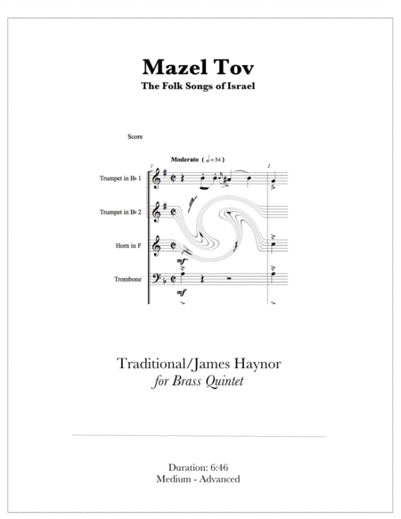 Free Sheet Music Mazel Tov The Folk Songs Of Israel