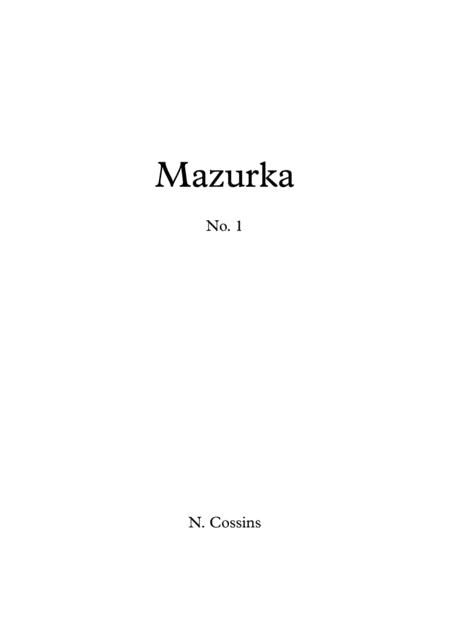 Mazurka No 1 N Cossins Original Piano Composition Sheet Music