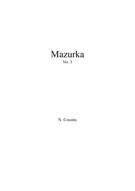 Mazurka No 3 Original Piano Composition Sheet Music