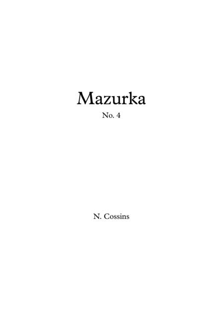 Mazurka No 4 N Cossins Original Piano Composition Sheet Music