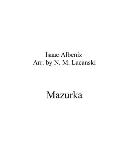 Free Sheet Music Mazurka