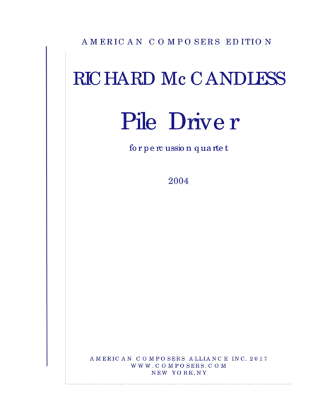 Free Sheet Music Mccandless Pile Driver