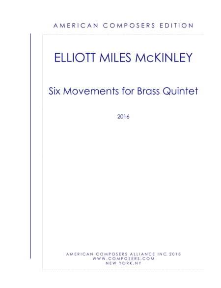 Mckinley Six Movements For Brass Quintet Sheet Music